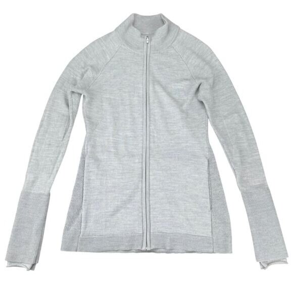 LULULEMON Time To Thrive Jacket Merino Wool Sz 4 Heathered Silver Drop - Picture 5 of 8